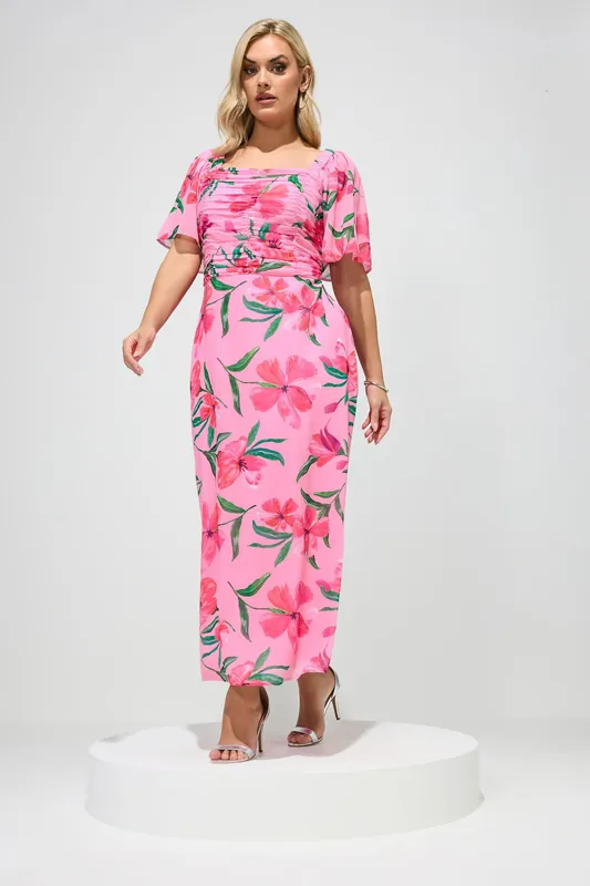 Floral Gathered Maxi Dress - Yours
