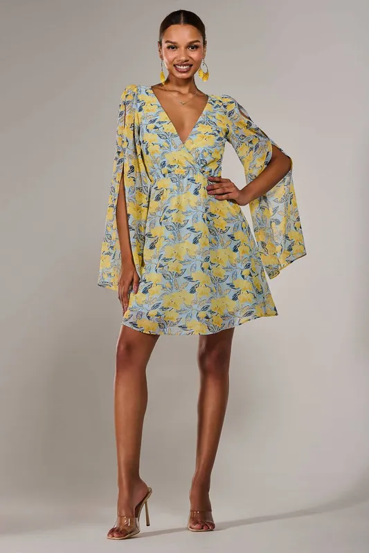 Chiffon Split Sleeve Mini Dress - Jolie Moi