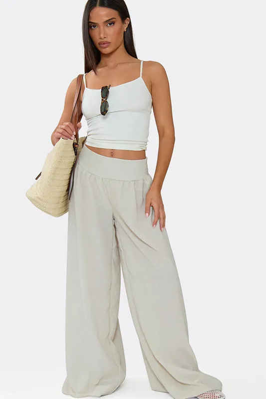 Wide Leg Linen Trousers - EGO