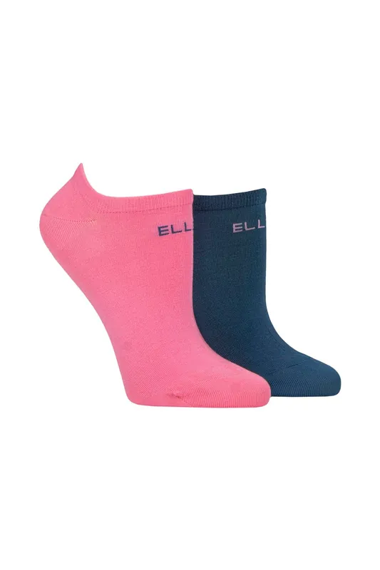 2 Pair Plain, Patterned and Striped Bamboo No Show Socks - ELLE