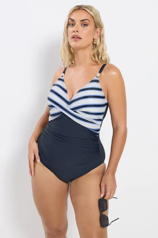 Stripe Plunge Swimsuit - Yours