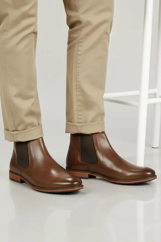 Argyll Leather Formal Mens Chelsea Boots - Silver Street London