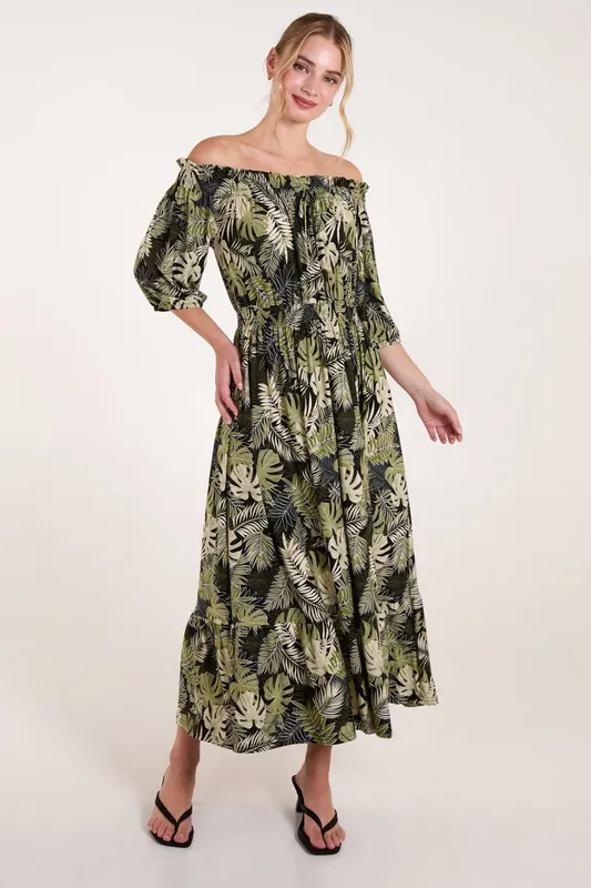 Bardot Elasticated Maxi Dress - Blue Vanilla