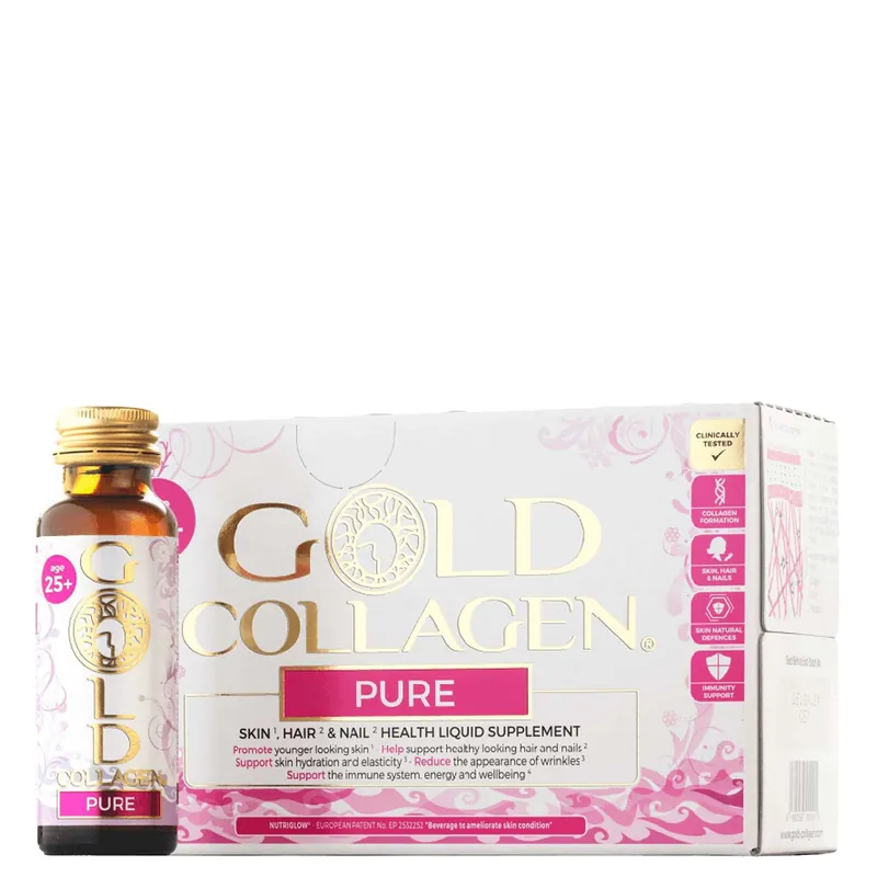 Liquid Supplement Pure Skin, Hair & Nail Health Liquid Supplement For 25+ 10 x 50ml - Gold Collagen