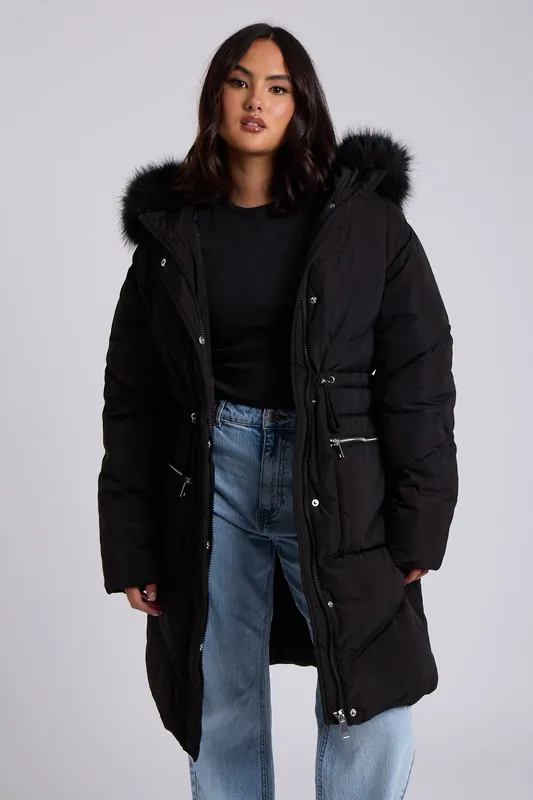 Faux Fur Padded Parka - Urban Bliss