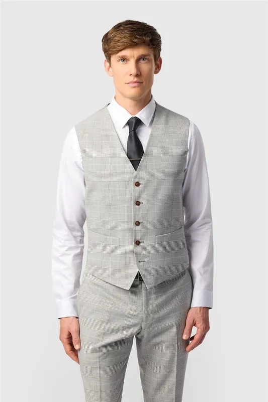 Single Breasted Five Button Slim Fit Suit Waistcoat - Antique Rogue