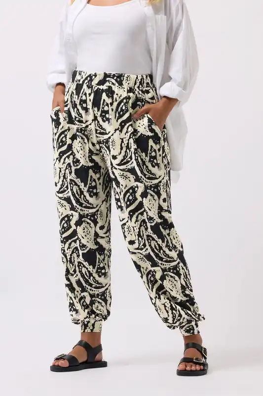 Paisley Cuffed Harem Trousers - Yours