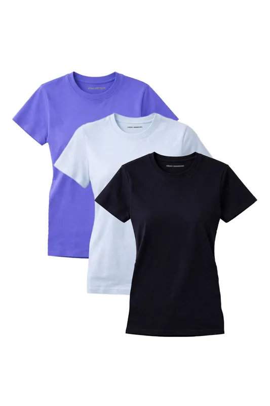 3 Pack Cotton Crew Neck Logo Short Sleeve T-Shirts