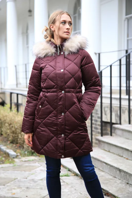 Lux Satin Long Puffer Coat - DOUBLE SECOND