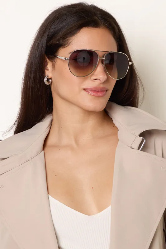 Ombre Lens Aviator Sunglasses - Blue Vanilla