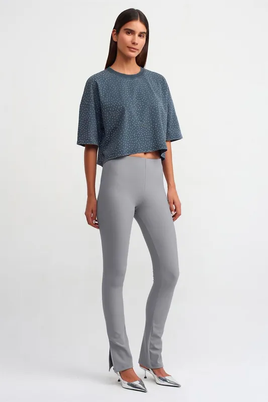 High-waist Flare Leggings With Slit
