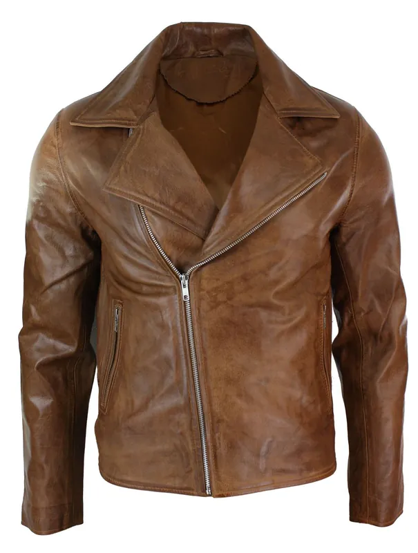 Slim Leather Biker Jacket - TruClothing