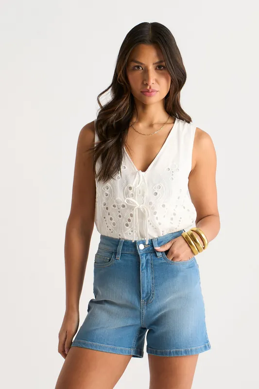 Blue Denim Shorts - Gini London