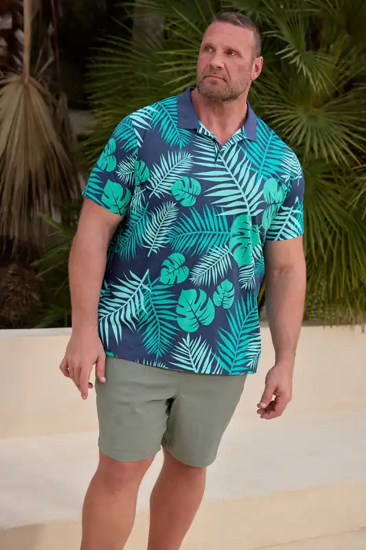 Leaf Print Polo Shirt - BadRhino