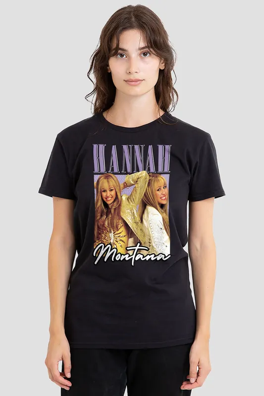 Hannah Montana Montage T-Shirt, Black