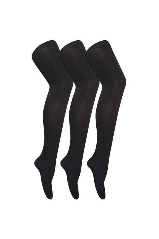 3 Pair Coloured Opaque 80 Denier Plain Block Colour Tights - Sock Snob