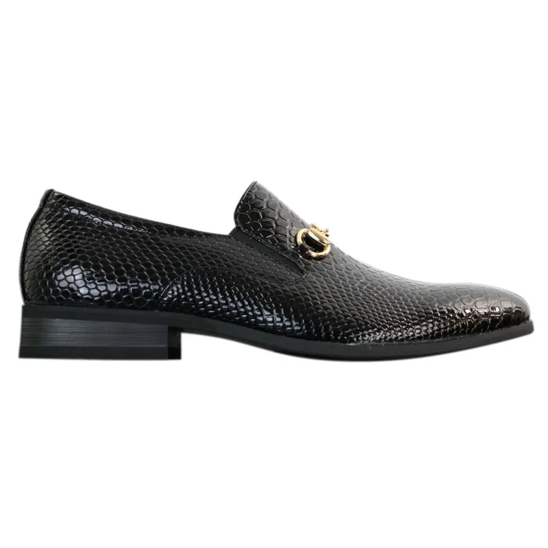 Patent Slip On Gold Buckle Leather Shoes - TruClothing