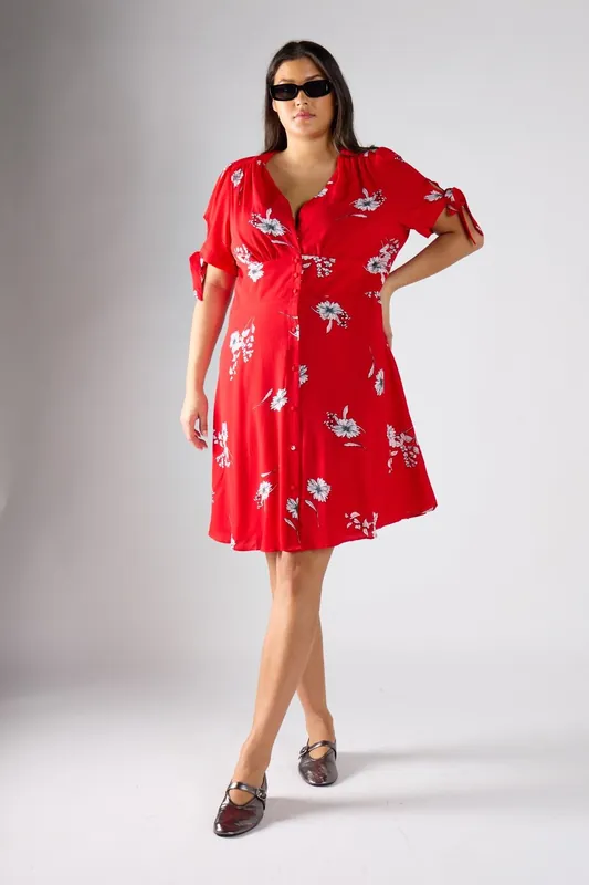 Tea Dress with Tie-Ups