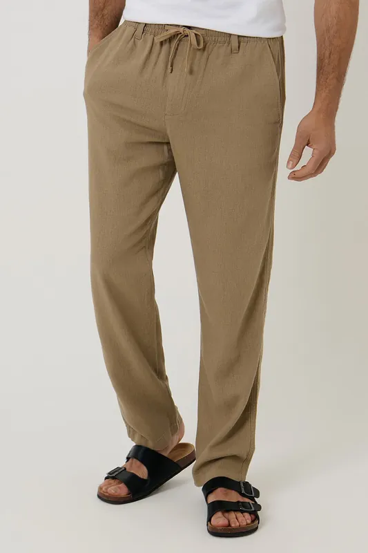 Linen Blend Casual Trousers - Threadbare
