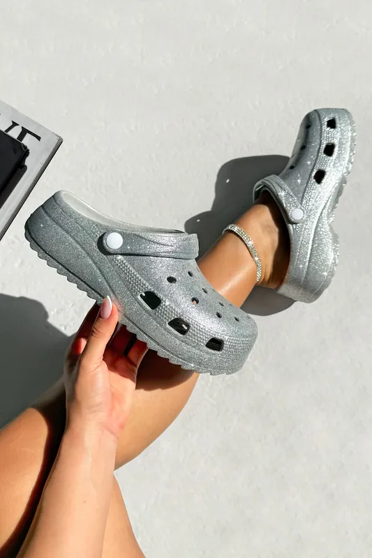 Sparkly Glitter Splash Clog Sliders - Love Lemonade