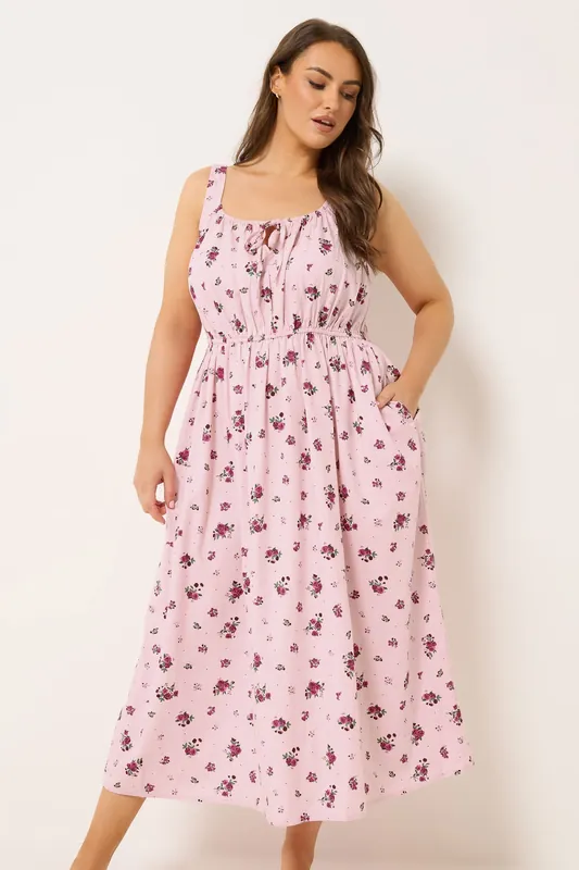 Floral Linen Milkmaid Dress - Yours