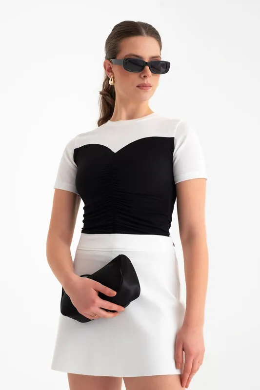 Round Neck Color Block Top - Hiccup