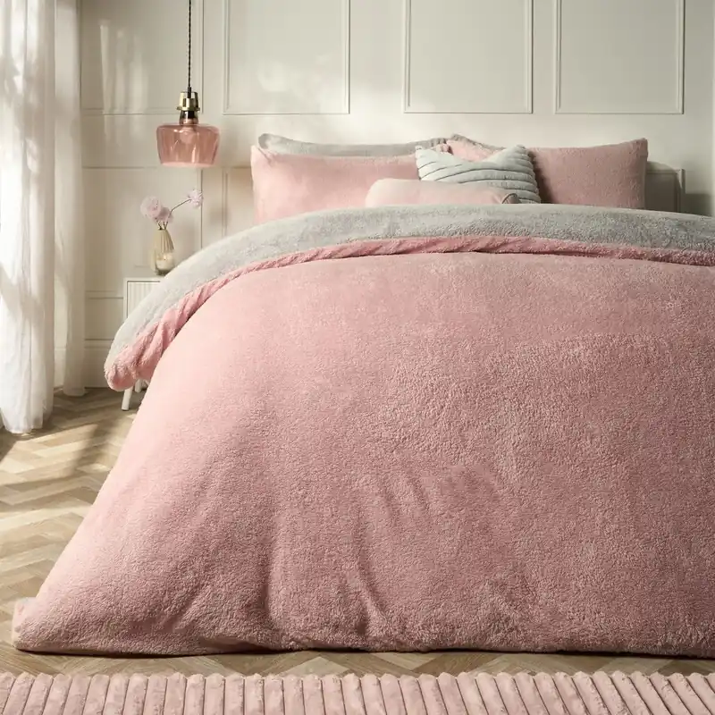 Reversible Teddy Duvet Cover with Pillowcase - OHS
