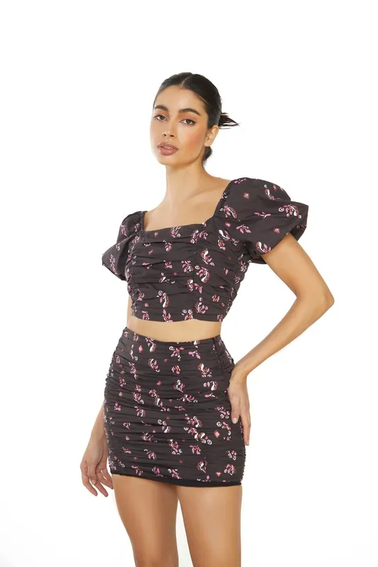Puff Shoulder Crop Top - Shnoo