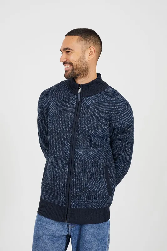 Funnel Neck Zip Through Knitted Jumper - Brave Soul