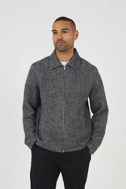 Wool-Look Harrington Jacket