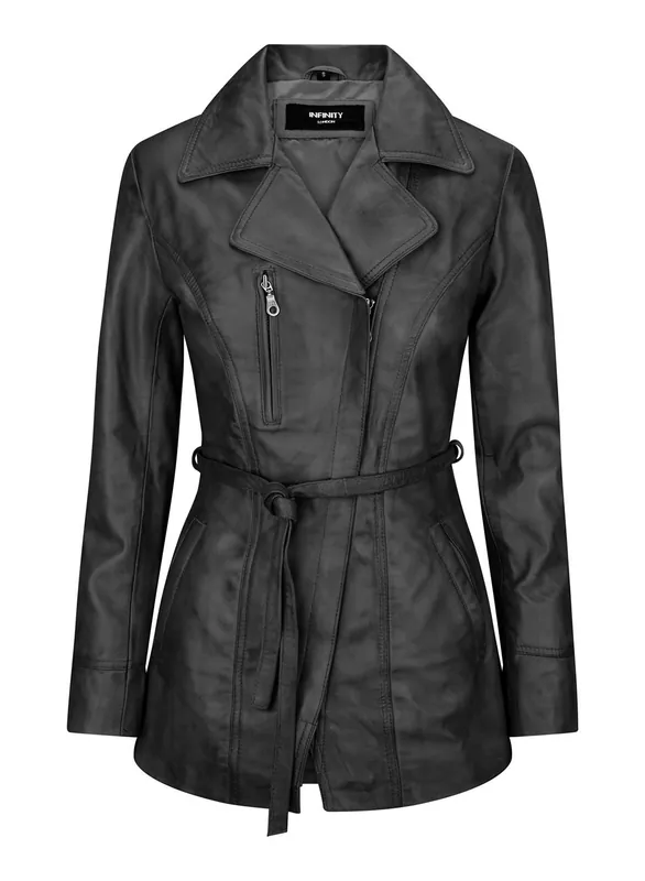 Mid Length Retro Leather Jacket - TruClothing