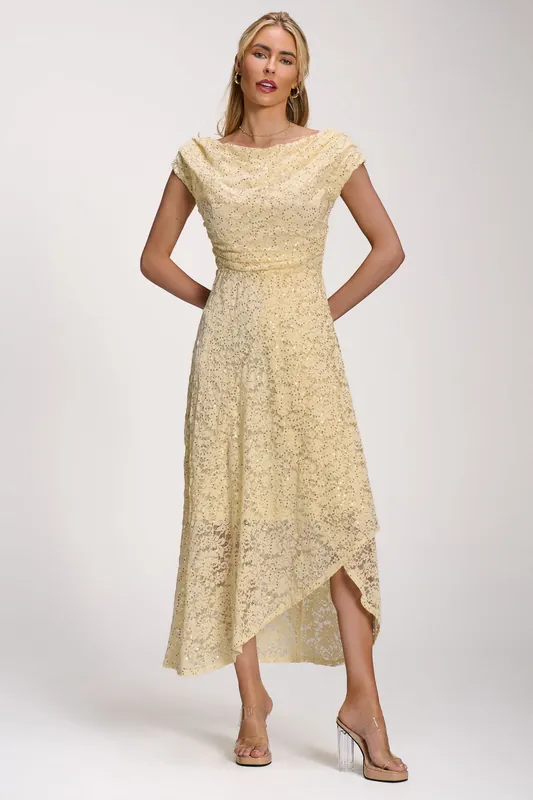 Lace Sequin Embellished Midi Dress - Jolie Moi