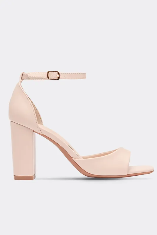 Ankle Strap Faux Leather Block Heel Heeled Sandals - EGO
