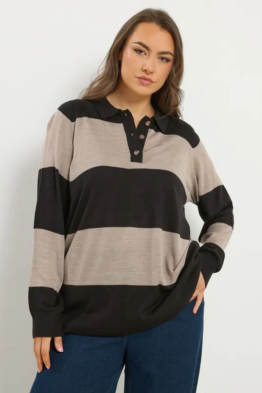 Stripe Rugby Collar Jumper - Yours