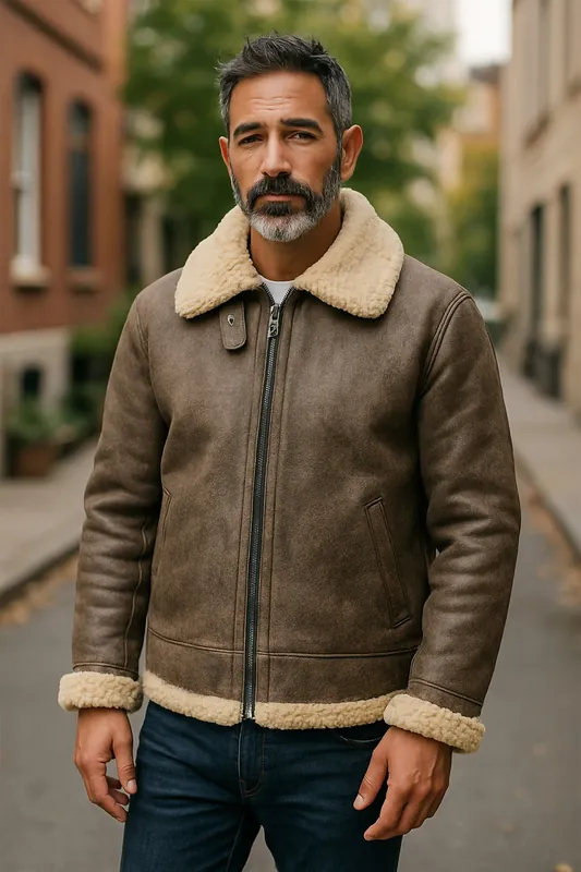 WW2 B3 Sheepskin Leather Flying Aviator Jacket-Seshego