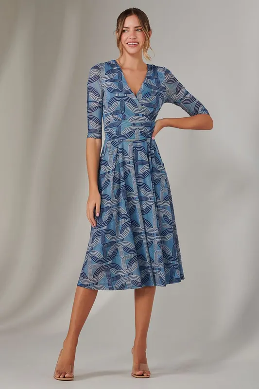 Mesh Wrap Midi Dress - Jolie Moi