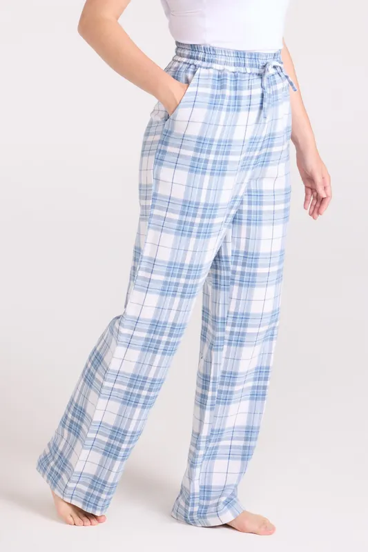 Lightweight Relaxed Fit Soft Comfy Elastic Waist Flannel Lounge Pants - Mountain Warehouse