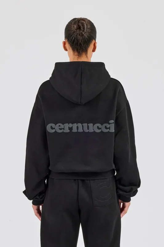Bubble Boxy Hoodie - Black
