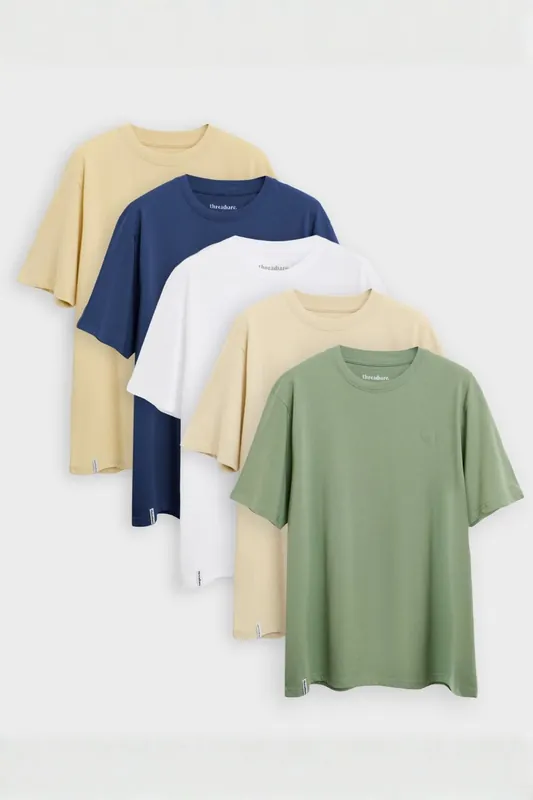 5-Pack Cotton Crew Neck T-Shirts