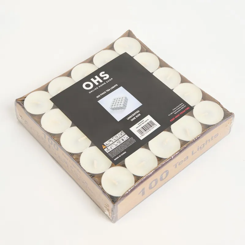 100 Pack Tea Lights Unscented - OHS