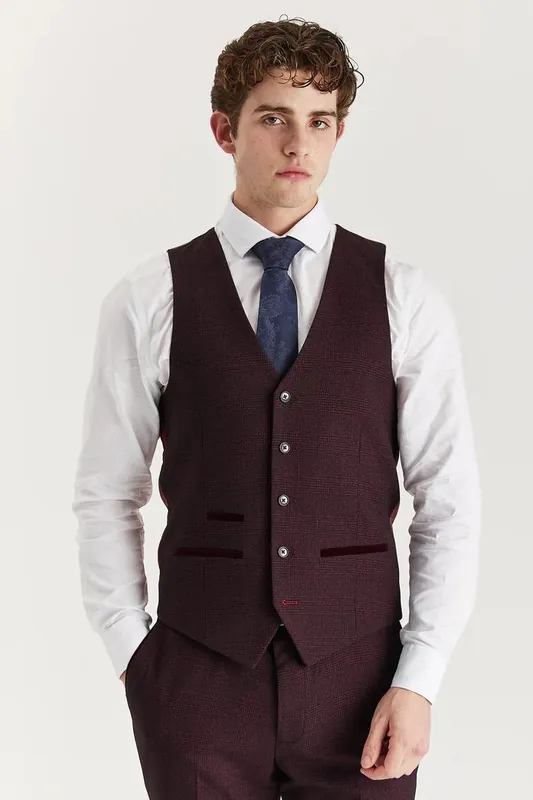 Men's Suit Waistcoat Prince Of Wales Formal Waistcoat - Infinity Leather