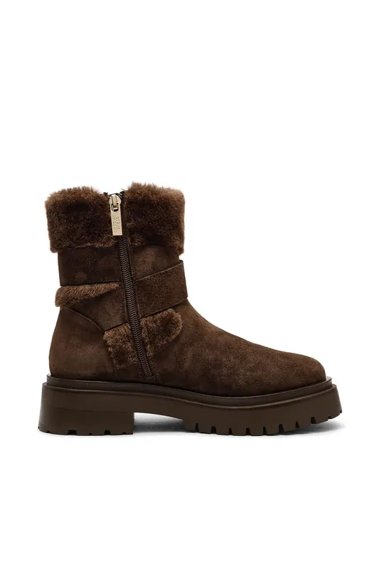 Lodge Boot Brown' Suede Fabric Boots - STEVE MADDEN