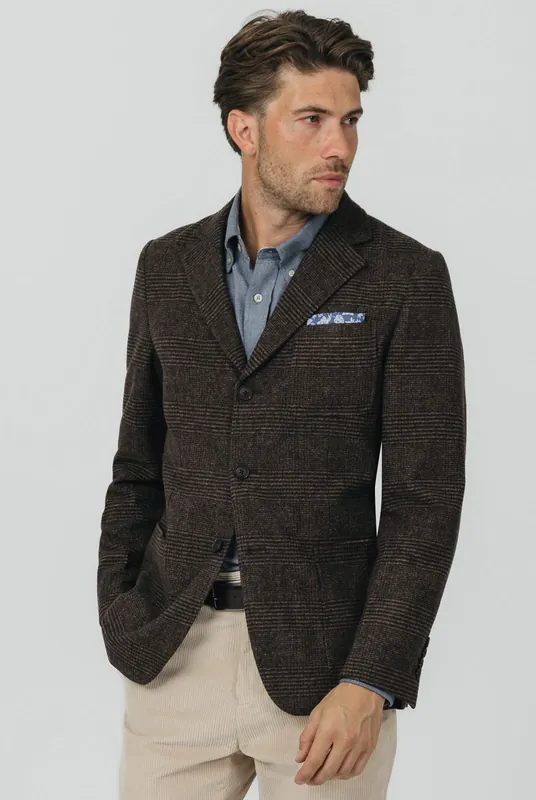 Brown Prince of Wales Tweed Jacket - Dobell