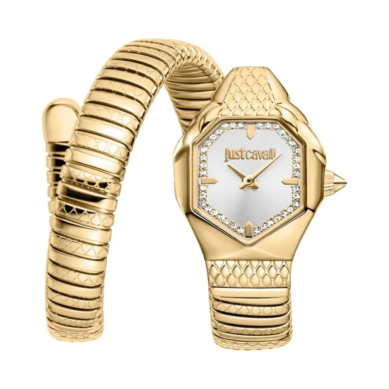 Snake Gold Color Stainless Steel Bracelet Watch - Just Cavalli