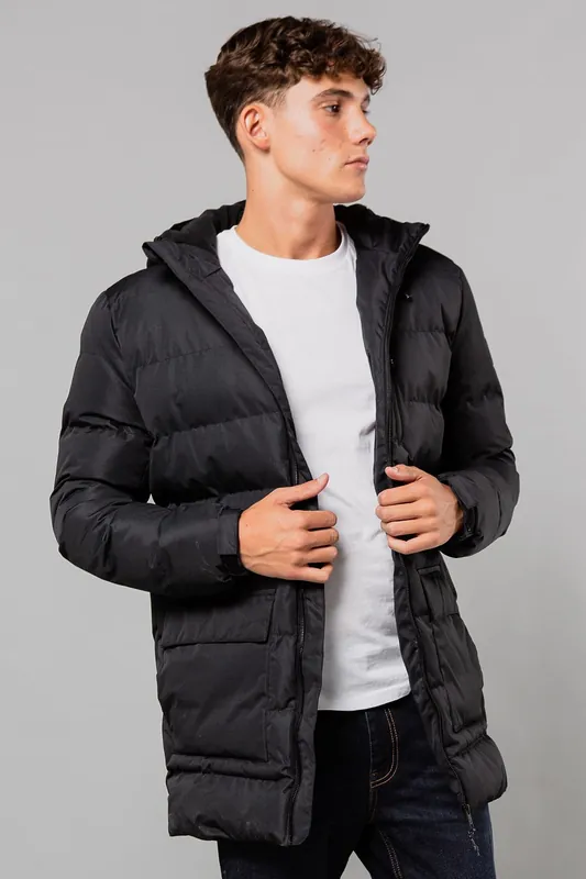 Hooded Padded Parka Jacket with Toggles - Tokyo Laundry
