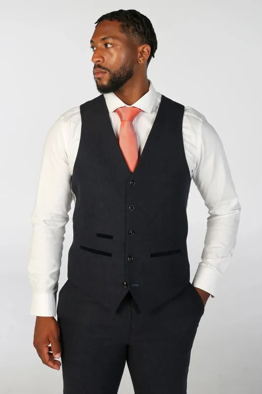 Men's Wool Blend Tweed Formal Waistcoats - Infinity Leather