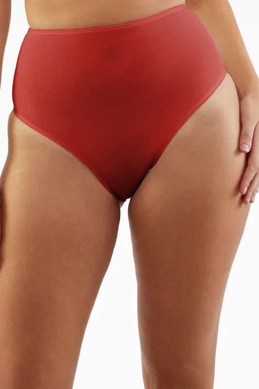Annette Red Classic High Waist Brief - Playful Promises