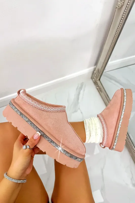 Crystal Platform Tazgirl Faux Fur Lined Slippers Limited Edition - Love Lemonade