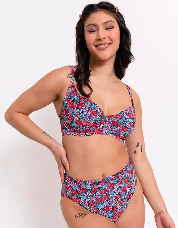 Kitsch Kate Multiway Balcony Bikini Top Underwired - Curvy Kate