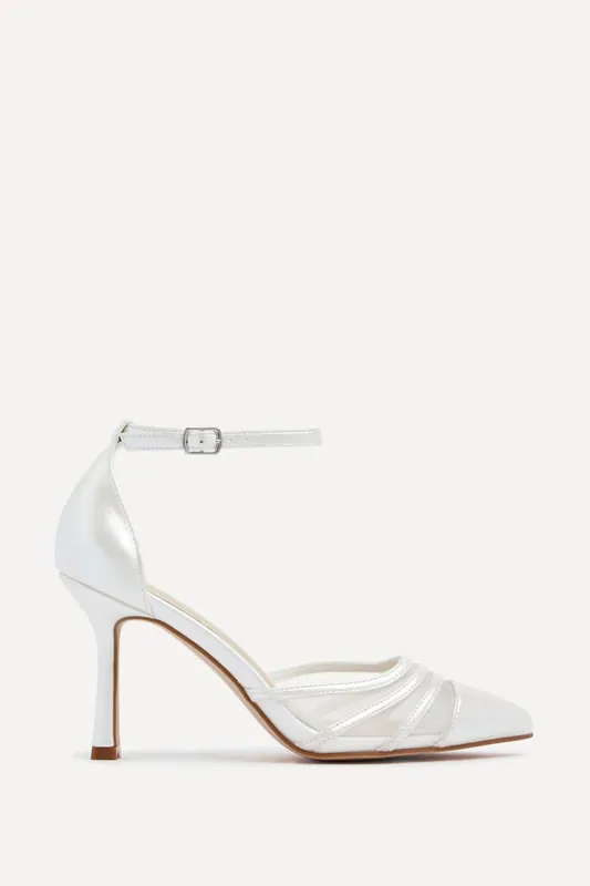 Rosalind Bridal Ivory Satin Mesh Court Heels - Linzi